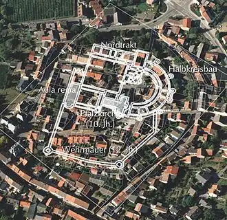 plattegrond van de Keizerpalts Ingelheim