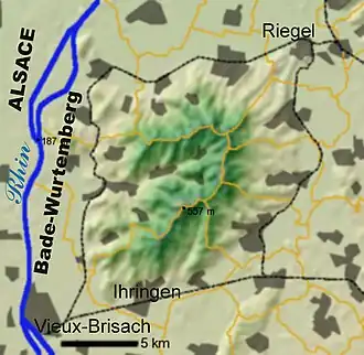 Kaart van Kaiserstuhl (gebergte)