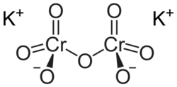 Structuurformule van kaliumdichromaat