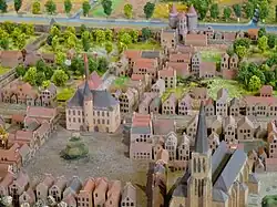 Het stadhuis in de Middeleeuwse stad