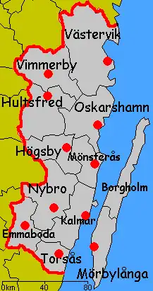 Kaart van Kalmar län