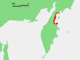 De locatie van de Karaginskigolf