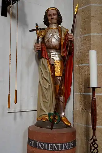 Beeld van Potentinus in de Sint-Kastorkerk, Karden