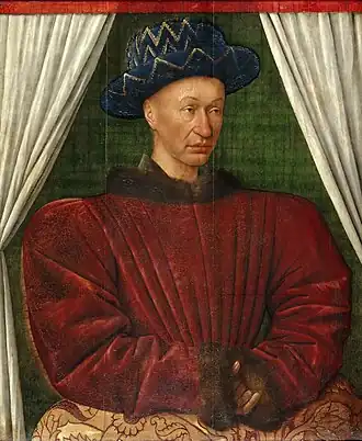 Portret van Karel VII(ca.1445/50), Jean Fouquet, Louvre