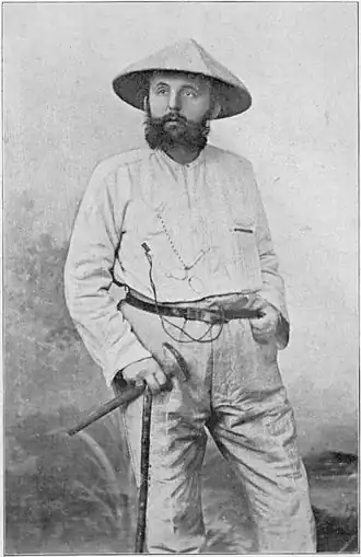 Karl Martin tijdens de expeditie naar de Molukken in 1892