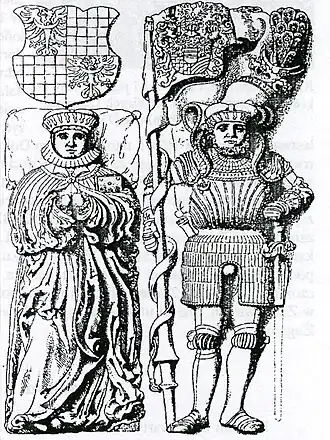 Het graf van hertog Karel I van Münsterberg-Oels en zijn echtgenote.