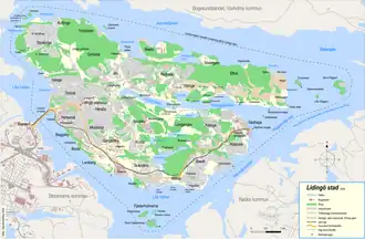 Kaart van Lidingö