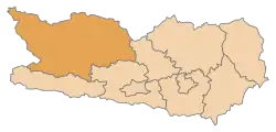 Ligging van het district Spittal an der Drau in de deelstaat Karinthië