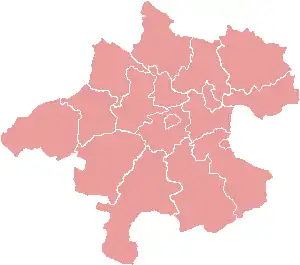 Onderverdeling in steden en districten van Opper-Oostenrijk