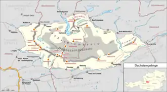 Kaart van Dachsteinmassief