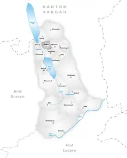 Kaart van de voormalige gemeente