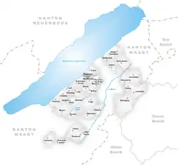 Kaart van de voormalige gemeente