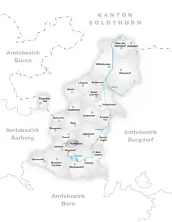 Kaart van de voormalige gemeente