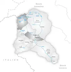 Kaart van de gemeente waarin dit dorp ligt