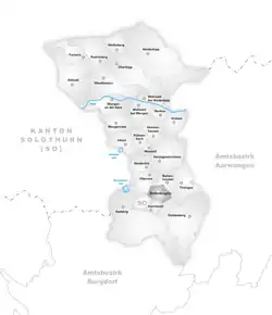 Kaart van de voormalige gemeente