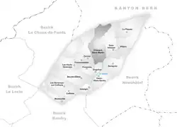 Kaart van de voormalige gemeente