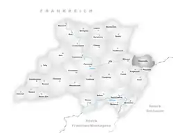 Kaart van de voormalige gemeente