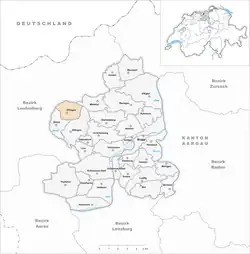 Kaart van de voormalige gemeente