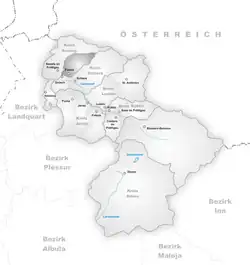 Kaart van de voormalige gemeente