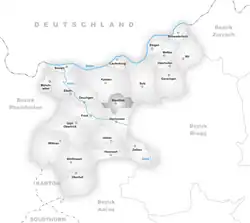 Kaart van de voormalige gemeente