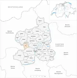 Kaart van de voormalige gemeente