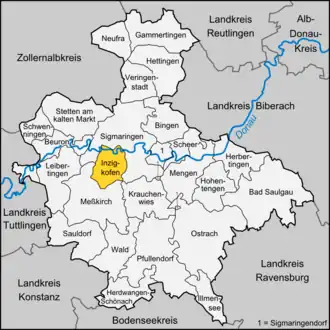 Kaart van Inzigkofen