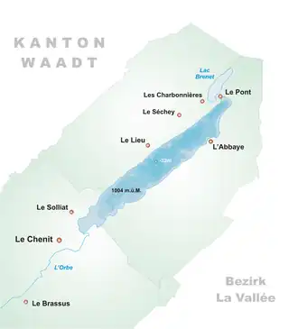 Detailkaart met Duitstalige legende