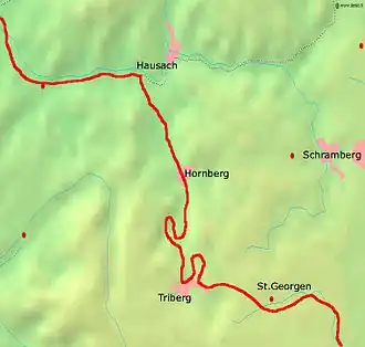 Spoorlijn Offenburg - Singen op de kaart