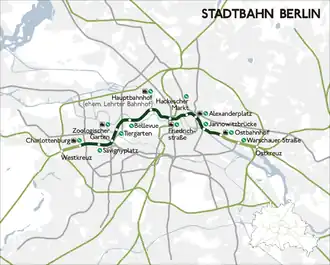 Stadtbahn op de kaart