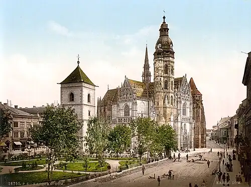 Sint-Elisabethkathedraal in Košice omstreeks 1900.
