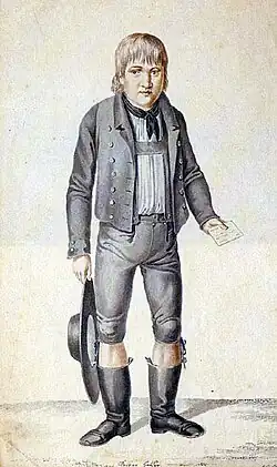 Kaspar Hauser, door Johann Georg Laminit (1830)