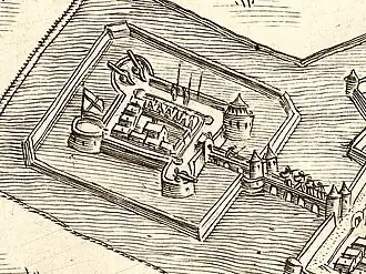 Het kasteel in 1597