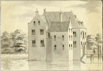 Geerestein vanuit het zuidoosten (1730)