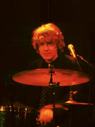 Kees Schaper tijdens een concert van Sky Pilots in Ekko, Utrecht, op 8 mei 2014.