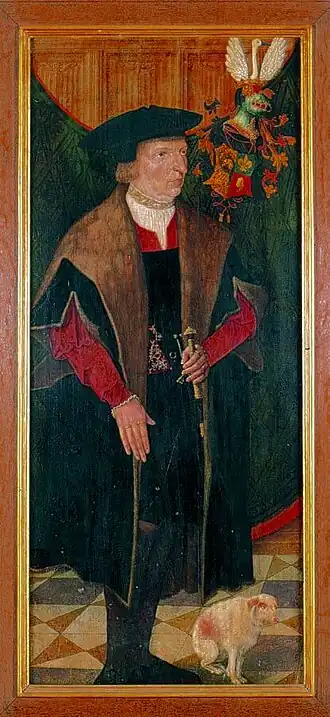 Keimpe van Martena op een olieverfschilderij in het Fries Museum in Leeuwarden.