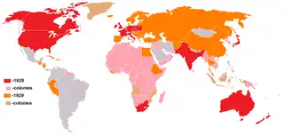 De landen die het Briand-Kelloggpact ratificeerden