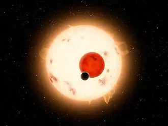 Artistieke impressie van het Kepler-16-stelsel.
