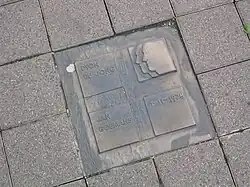 Gedenksteen in Kerkrade ter nagedachtenis van het doodschieten van twee douaniers door leden van de RAF (1978)