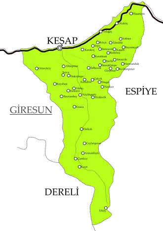 Kaart van Keşap
