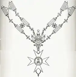 Keten van de Orde van de Gulden Spoor zoals die sinds 1905 wordt gedragen.