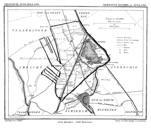 Kaart gemeente Kethel en Spaland