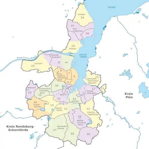 Stadsdistricten en stadsdelen