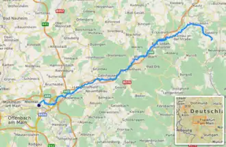 ligging van de Kinzig (Hessen)