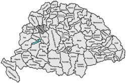 Locatie van Komárom