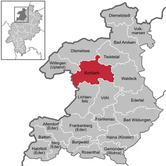 Kaart van Hansestadt Korbach