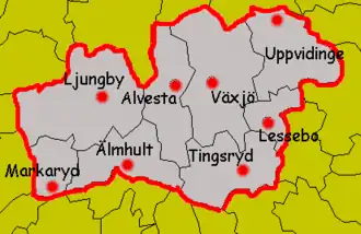 Kaart van Kronobergs län