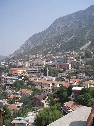 Krujë gezien vanaf de citadel