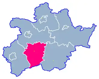 Ligging van de gemeente binnen de powiat