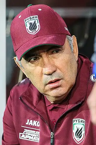 Berdyev als trainer van Roebin Kazan in 2017