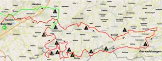 Routekaart van de Kuurne-Brussel-Kuurne 2019